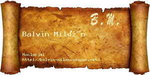 Balvin Milán névjegykártya