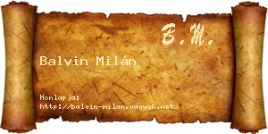 Balvin Milán névjegykártya