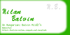 milan balvin business card